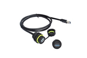 YXY IP67 USB 2.0/3.0 Waterproof Panel Mount Female Male PCB Mount Quick Bayonet Connect 1.5A Customizable Length Connector Cable