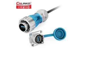 CNLINKO IP68 Waterproof DH24 USB Cable Extension Usb Port Front Panel Mount Connector