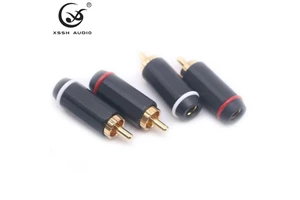 Wholesale Male RCA Jack XSSH DIY OEM ODM HIFI HI-end Audio Video AC Cable Wire Welded Type 7mm Gold Plated RCA Plug Connector