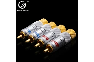 Lotus Male RCA Jack YIVO XSSH Copper Gold Plated Plug Connector for Audio Video AC Cable OEM ODM Wholesales DIY HIFI HI-END