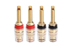 Bevenbi Gold Plated Audio Cable Connector Amplifier Terminal Banana Speaker Plug Jack Banana Binding Post Speaker Terminal