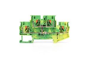 PTTB 4 PE Double Level Grounding Terminal Block 4mm2 PE Earth Terminal DIN Rail Connector Feed Through Connector