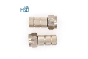 100pcs/bag Brass Coaxial F Connector RG59 RG6 Coaxial Cable Female Connector 50ohm 75ohm F-type CCTV Camera With Ring Connector