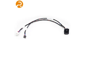 ROMTRONIC Twisted Pair Shielded 200mm 600V USB Combo Cable Dual USB-A/Type-C Panel Mount Dual Terminal Plugs Automotive