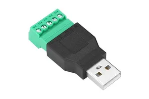 USB 2.0 a Screw Terminal Block Connector, USB a Solderless Male Plug to 5 Pin Female Bolt Screw Terminals Portable Adapter