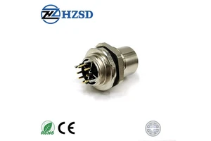 Pcb Panel Mount M12 X Coded Industrial Ethernet Connector