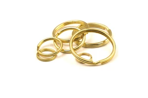 10mm-35mm Solid Brass Flat and Round Wire Split Key Ring