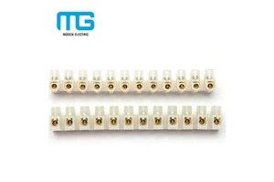 12 Way 16 a White PE Brass Electrical Terminals Blocks Terminals Strips Connectors