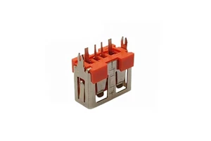 High Current USB a Female Socket 180° Vertical DIP 10mm Short Body Orange Fast Charging Connector for Power Bank Charger