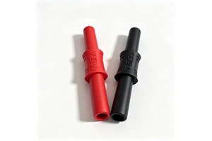 4mm Female-to-Female Banana Plug Adapter Short Circuit Coupler Nickel-Plated with PVC Insulation for Multimeter Test Leads