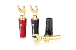 RASANTEK Gold Plated Hifi Hi-end Speaker Spade Banana Plug Y U Plugs Audio Video 5-6mm Beryllium Copper Black/Red Connector
