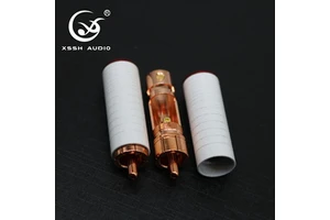YIVO XSSH Hi-End Audio DIY HIFI RCA Adapter Male 8.5mm Max Coaxial Wire Signal Jack Pure Red Pure Copper Plug Connector