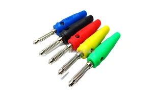 Custom 5Pcs 4mm Male 32A High Current Screw Solderless Stackable Banana Plug Connector