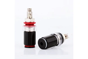 High-Fidelity Audio Amplifier Electrical Terminal Connector Block 1P Brass Banana Jack Binding Post Screw Connection QINCROWN
