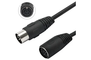 Factory Manufacture 0.3m MIDI Din 8-Pins Male To 2 Female Speaker Audio System Microphone Signal Control Splitter Cable