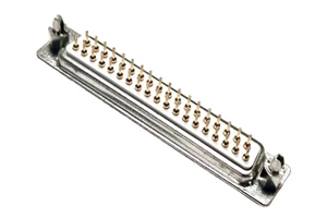 Secure 37 Pin Female D-Sub Connector, Front Lock Nut, Rivet Mount, White Sealed, for Industrial Data Control.