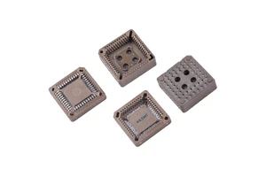 LECHUAN SMT DIP IC PLCC Socket 2.54mm/1.27mm Pitch 20P-84P Pin Adapter Converter with Copper Contact & Nylon Housing for PCB