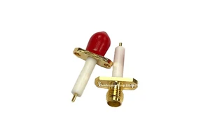 China Factory SMA-KF 50ohm RF Adapters Coaxial Connector PCB Copper Contact 2-Hole Flange Mount Dustproof/Waterproof