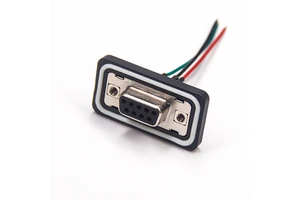 IP67 D-SUB Waterproof Connectors Female Solder Panel Mount Type Computer Machine 9 Pin Pins Connector DB9 Straight Solder Wire