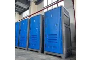 Portable Public Toilet Cabins Storage Type Without Flush System Modern HDPE Material Easy Installation Grey Blue Colored