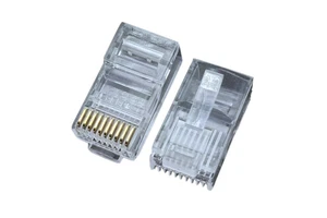 Ethernet RJ45 Network 10P10C Connector 10-Pin Modular UTP Cable Plug Durable PC Housing for Wire Connections RJ50 Compatible