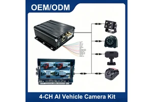 7 Inch Monitor 4CH 1080P Mobile DVR 4G GPS WIFI AI ADAS DMS BSD Vehicle Security Kit for Truck Fleet Management System OEM/ODM