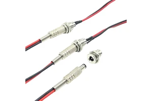 12V 5.5x2.1mm DC Power Plug Wire 2P Male Female Brass Contact Copper Housing Socket with 5.5*2.5mm Pin