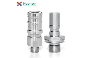 Hoonsun 2P IP68 Waterproof 60A 150V Liquid Cooling Electrical Connector Model M12 1P Adaptor With 2P Pins