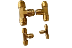 Good Price 1/8 3/16 1/4 Inch Lead Free Forged Tube Connector SAE Flare Tee Brass Fitting Plumbing