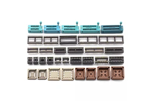 RUIZEINC IC Socket Integrated Block Microcontroller Direct Insertion DIP Chip Circular Hole Bottom Seat 8P 14 16 20 28 40P Pin