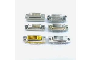 High Audio Video DSub Adapter 24Pin DVI-D DVI-I Right Angle Shielded Brass Power Nut Male/Female PCB Stainless Steel Connectors