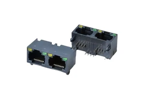 RJ45-33 Ethernet Connectors 1*2 8P8C All-Plastic Socket with Lamp Network Connection