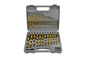 Nesen 30Pcs Titanium Coated Hex Shank Drill Bits Quick Change Adapter Included Stable Cutting for Steel Copper Alloy Metal Works