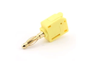 High Current 4mm Gold Plated Copper Banana Plug Solderless Quick Connect Electrical Inline Terminals Yellow