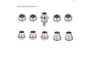 M16 Panel Connector Socket 8pin Male Rear Mount PCB Contacts