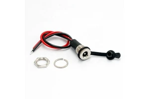 DC-099 DC Power Jack Cord Socket Threaded Female Mount Connector Adapter 5.5x2.1/5.5x2.5MM 10A with Waterproof Cover