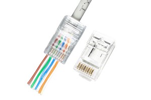 Ethernet Module RJ45 Cat6 UTP Pass Connector 23AWG 8P8C Automotive PC Housing Transparent Golden-plated Contacts Phosphor Bronze
