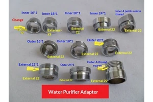 Faucet Accessories Bubbler Water Purifier Adapter External Teeth Internal Teeth 4 Points M22 Fine Teeth Connector 5-Year