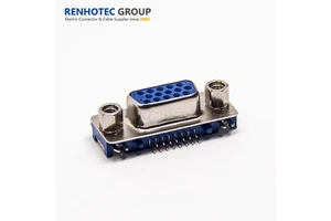 D Sub 15 Pin 15Pin Female Connector for 90degree PCB Slim 3 Rows VGA