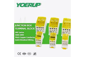 Power Distribution Block Single Phase UKK 80A 125A 160A 250A 400A 500A Electrical Cabinet Wire Din Rail Junction Terminal Block