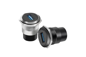 Outdoor Waterproof Zinc Alloy High Current USB Type C 2.0/3.0 Male Female Cable Pcb Panel Mount Socket Adapter Black/Silver