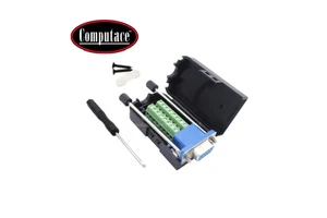 Computace D-SUB VGA 3+9 Female 3 Rows 15 Pin Plug Breakout Terminals Nut Type DIY Connector 5A Black PP Housing