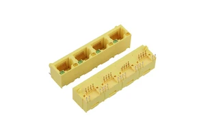 Hot Sale Single-Layer 4-Port RJ45 LCP/C2680 Material SGS/ROHS Certified Network Interface Cable Connector Ethernet Connectors