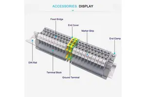 Kton Din Rail Terminal Block Electric Wire Copper Conductor Terminal Blocks Connector UK Screw Terminal Block