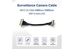 ICape FFC/FPC Coaxial Cable Tinned Copper Conductor PVC Jacket 0.4mm Ultra-Fine Customizable Length 100V Rated for CCTV LVDS EDP