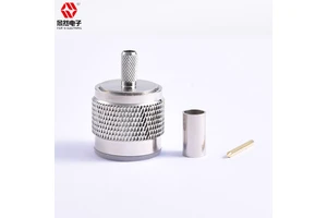 High-Frequency 6G 50ohm Nickel-Plated Crimp RG58 Coaxial Cable N Plug Male Straight Brass RF Connector 1.25MAX VSWR 500 Cycles