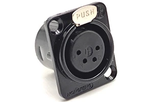 D Type Metal Panel Mount 4 Pin XLR Female Audio Video Connector for Speaker Microphone Audio Video Connectors