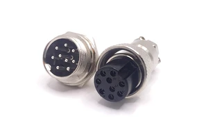 Custom GX16 9 Pin Colored Female Plug and Male Socket Gold Plated Circular Connectors GX16-16M-9