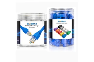 ZoeRax 100PCS CAT6 UTP RJ45 Modular Plugs, 1.2mm Hole Ethernet Connectors with Strain Relief Boots