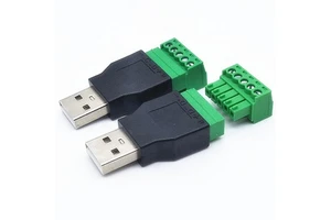 Factory USB Solderless Connectors USB 2.0 Male to 5 Pin Screw Terminal Connector USB Adapter Converter